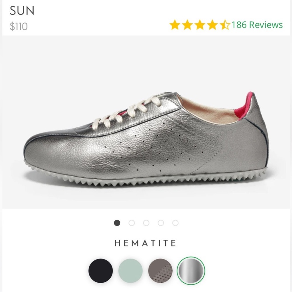 PLAE Sun Hematite metallic full grain leather sneakers Packables Collection 10 - Picture 15 of 16
